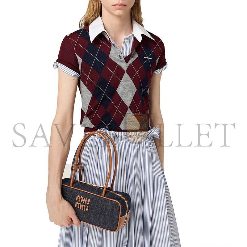 MIU MIU BEAU DENIM BAG 5BB173 (28*11.5*8cm)